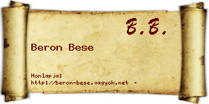 Beron Bese névjegykártya